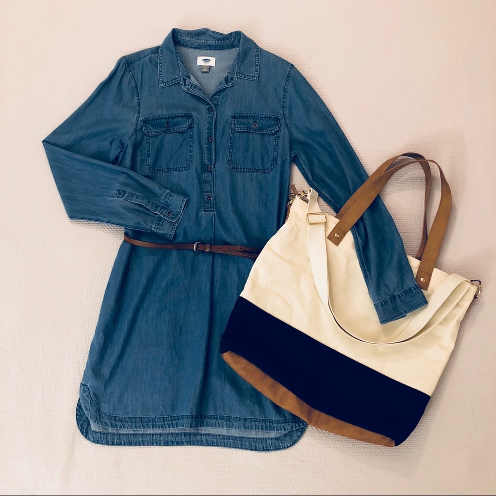 Chambray Dress - Long Sleeve